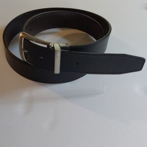 Nike Men's Black/ Brown Leather Reversible Belt Silver Buckle Preppy Sz.L/ XL